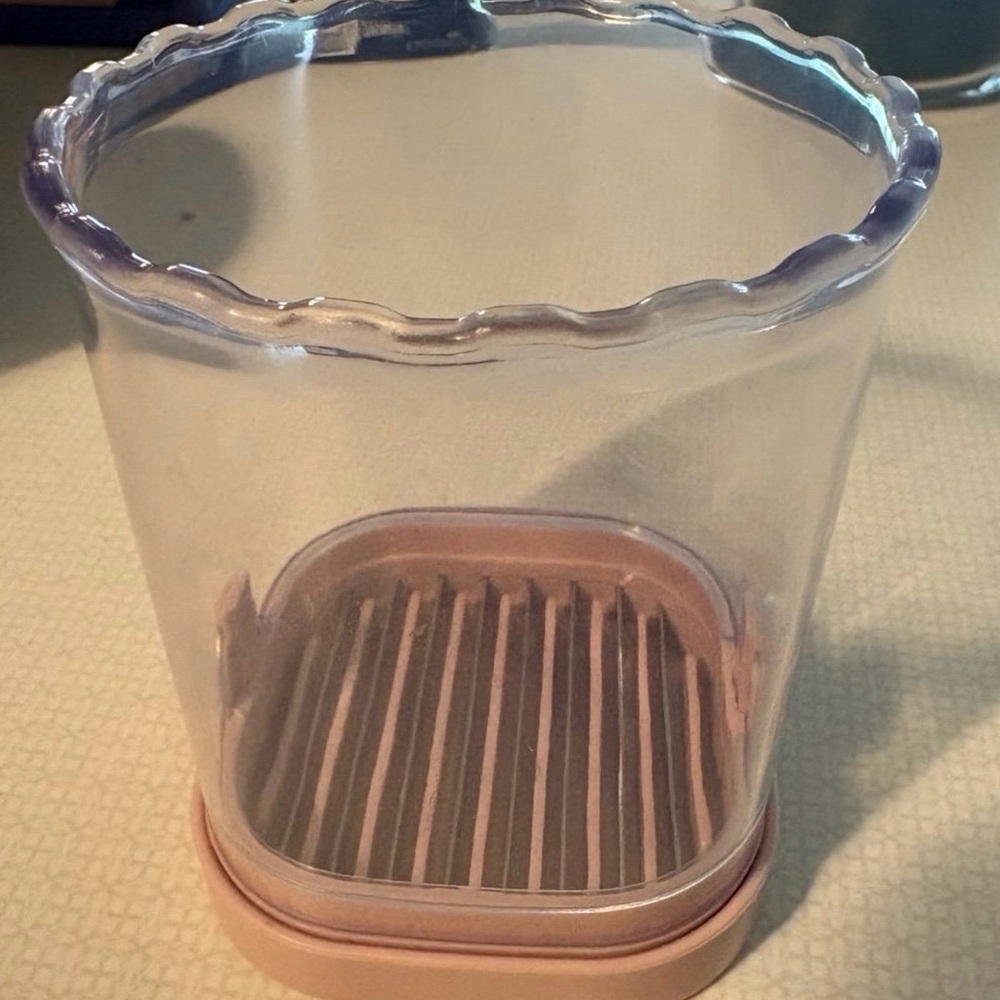Pink and Clear Fruit Slicer Cup